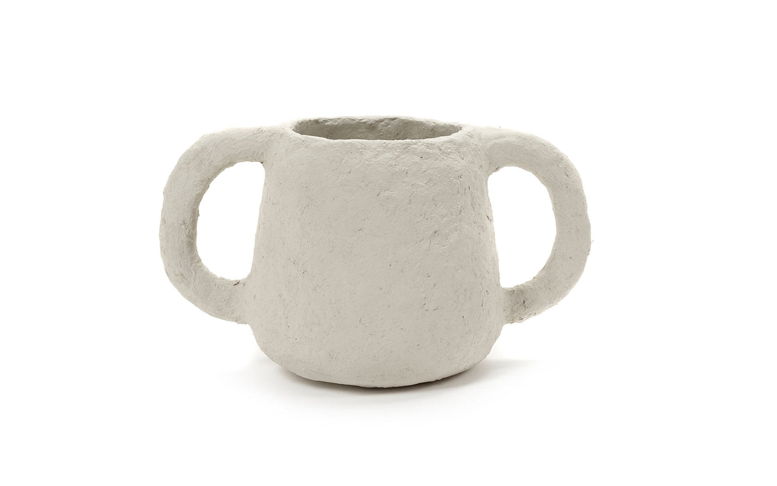 Earth flowerpot with 2 handles