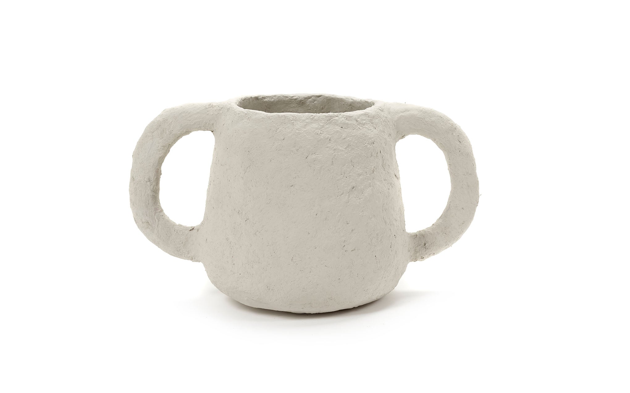 Earth flowerpot with 2 handles