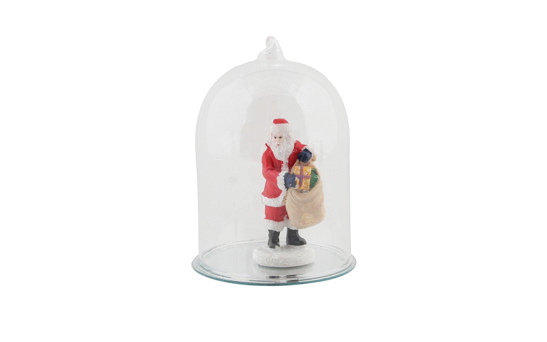 Father Christmas figurine in glass bell