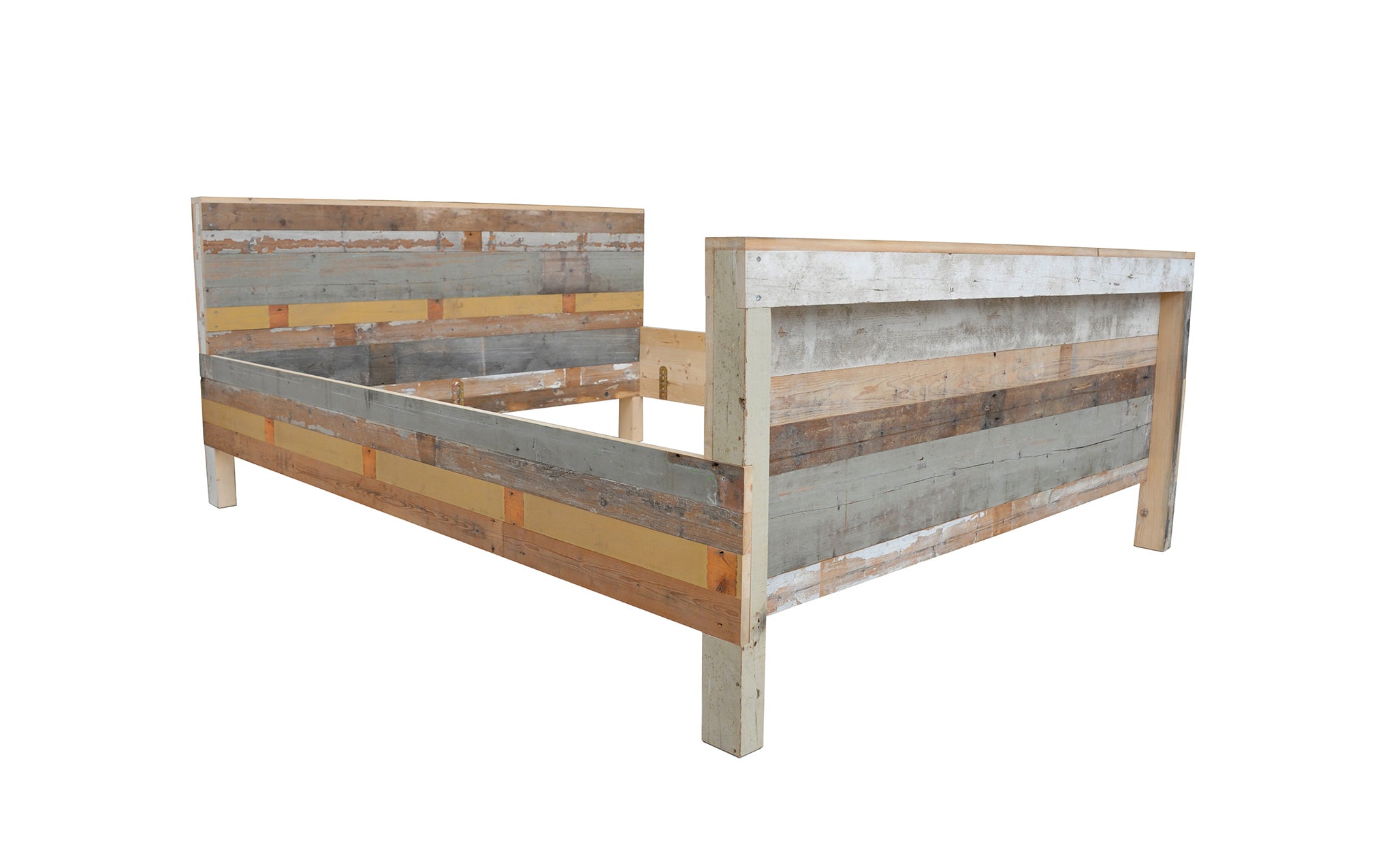 Wooden bed in Scrapwood - double