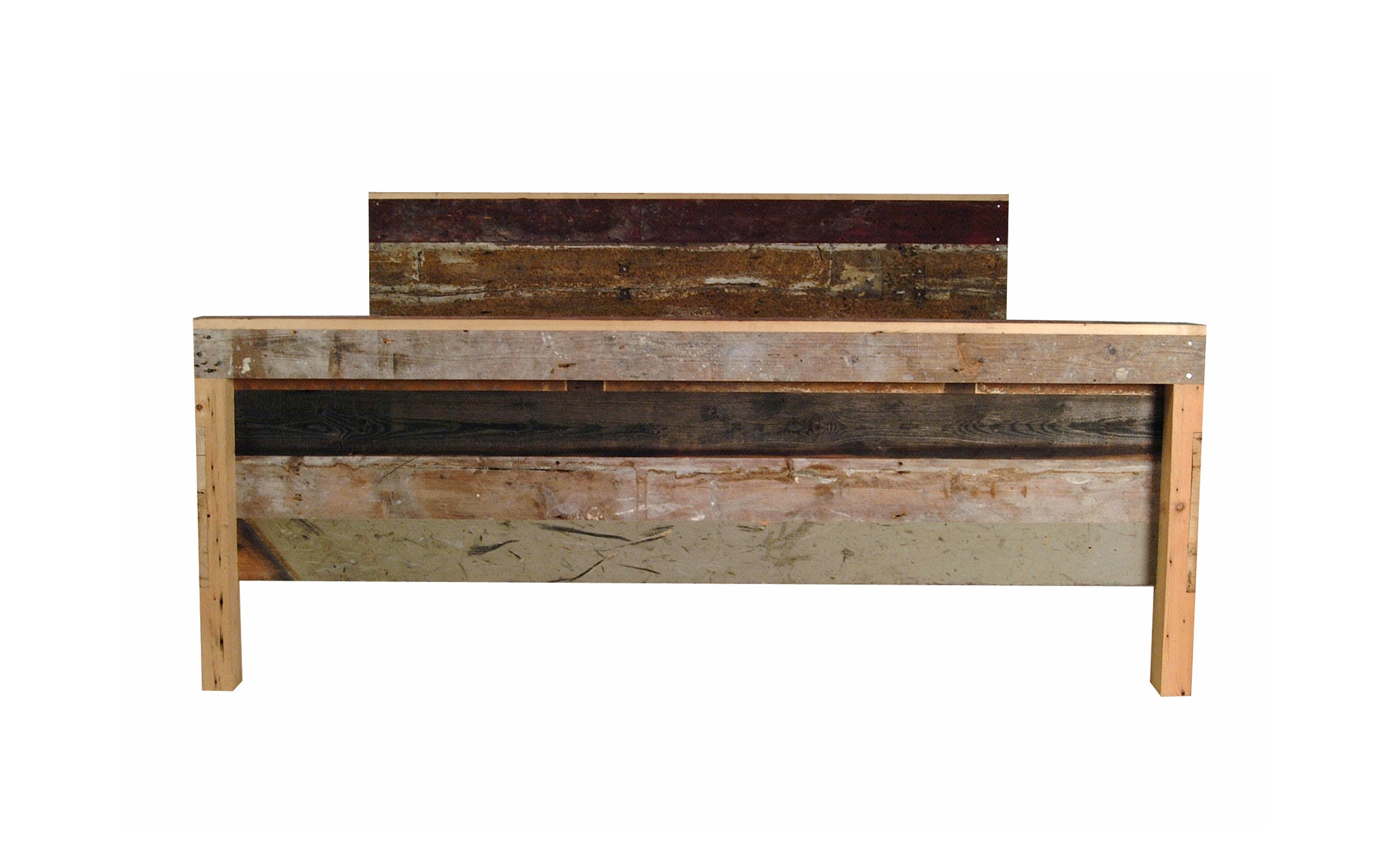 Wooden bed in Scrapwood - double