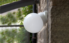 Lisilux wall lamp with opal glass globe