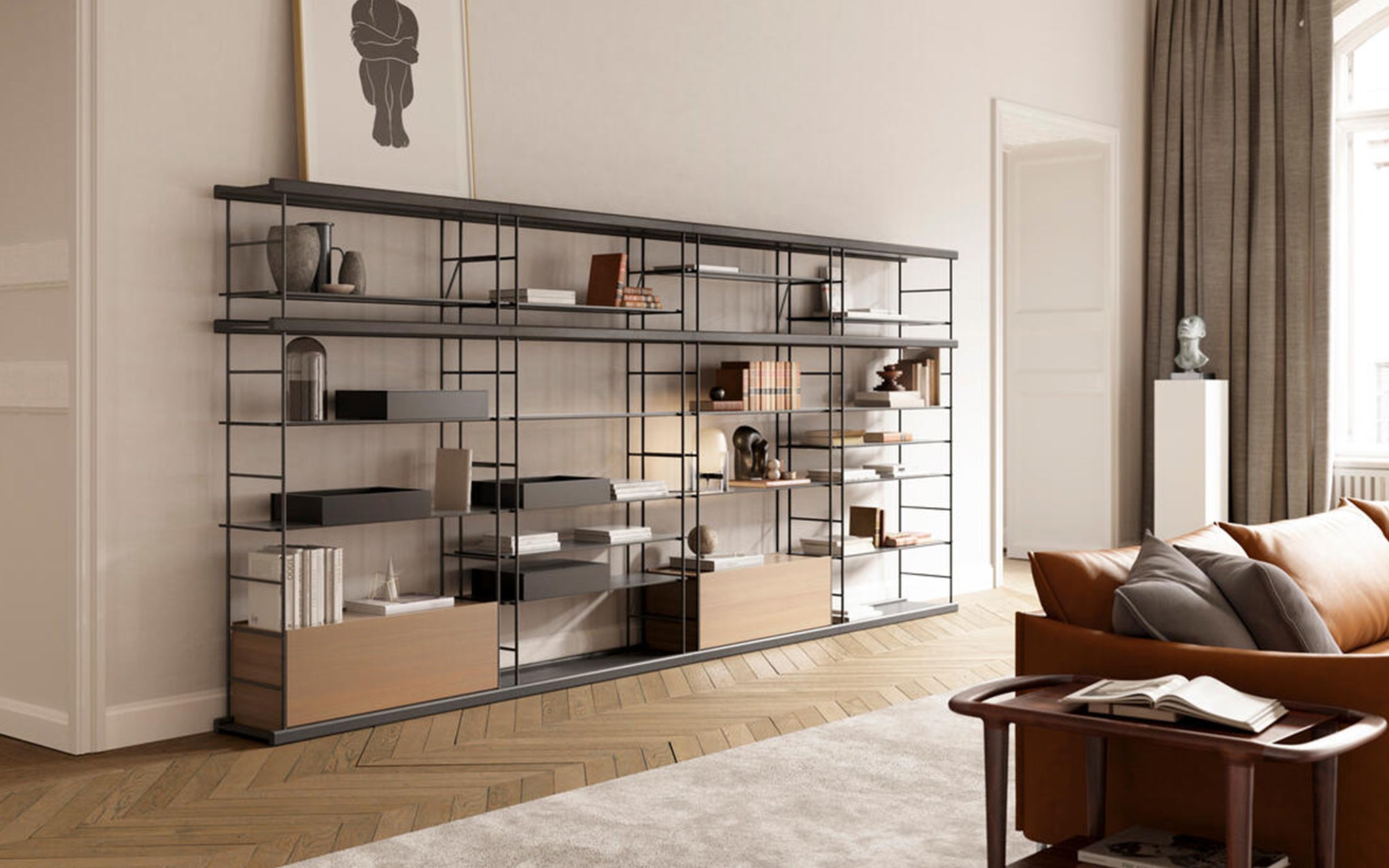 Bost shelving - walnut & kai black