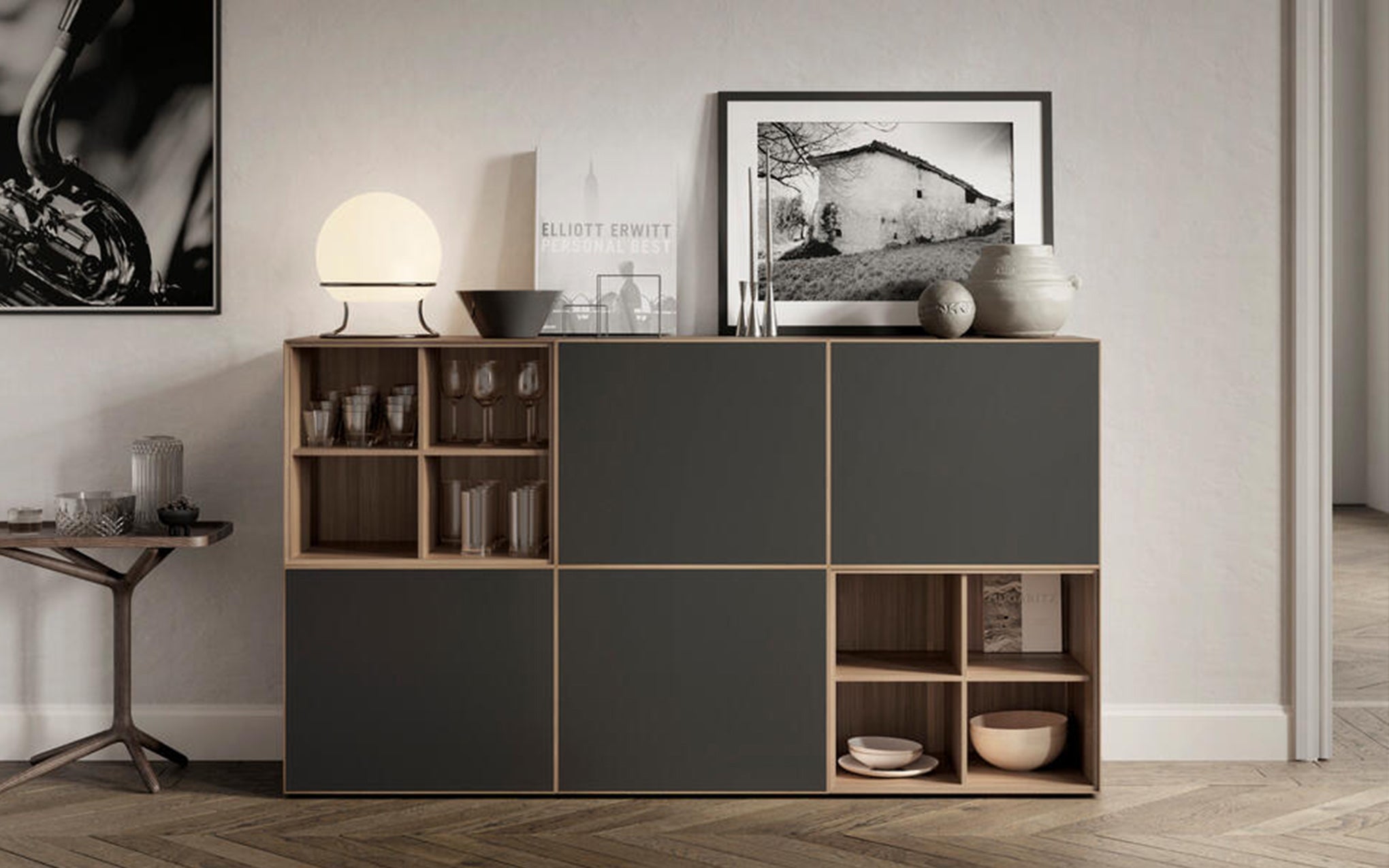 Lauki sideboard - walnut & graphite