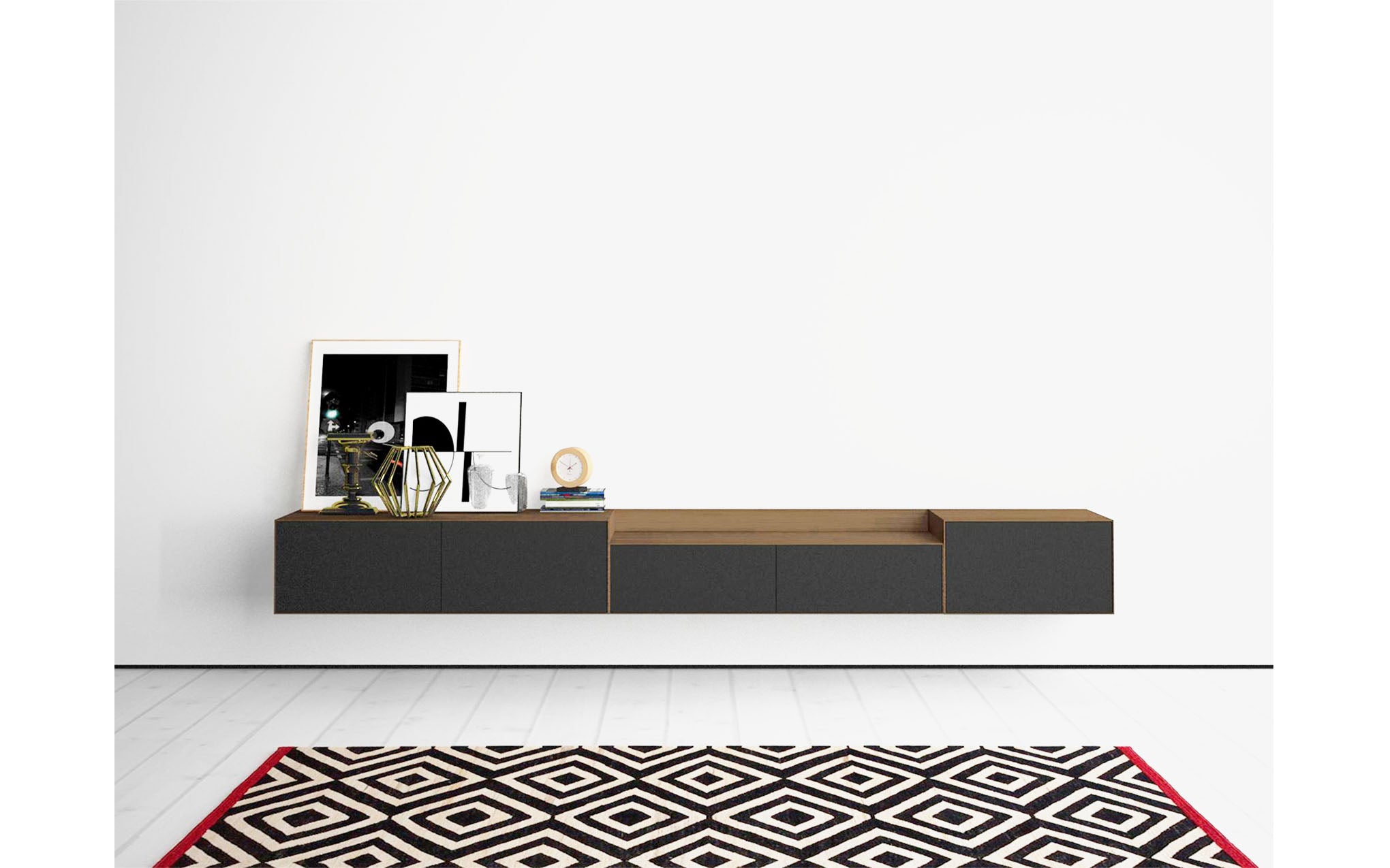 Lauki walnut wall-mounted unit