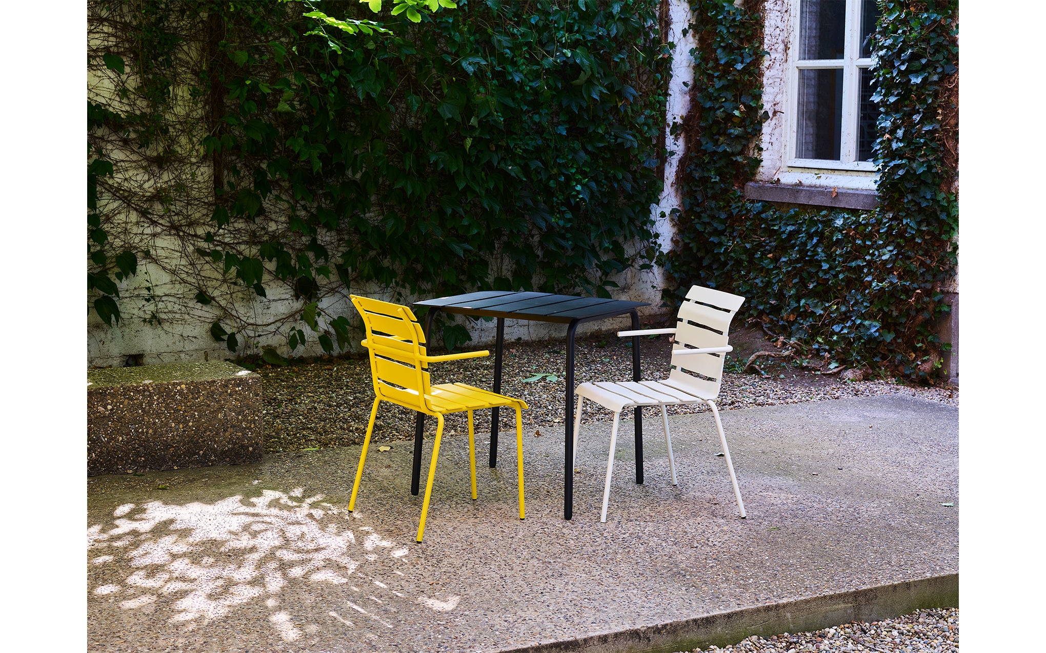 Aligned dining armchair