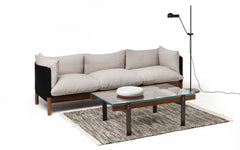 Tepee three seat sofa - oak, white sling