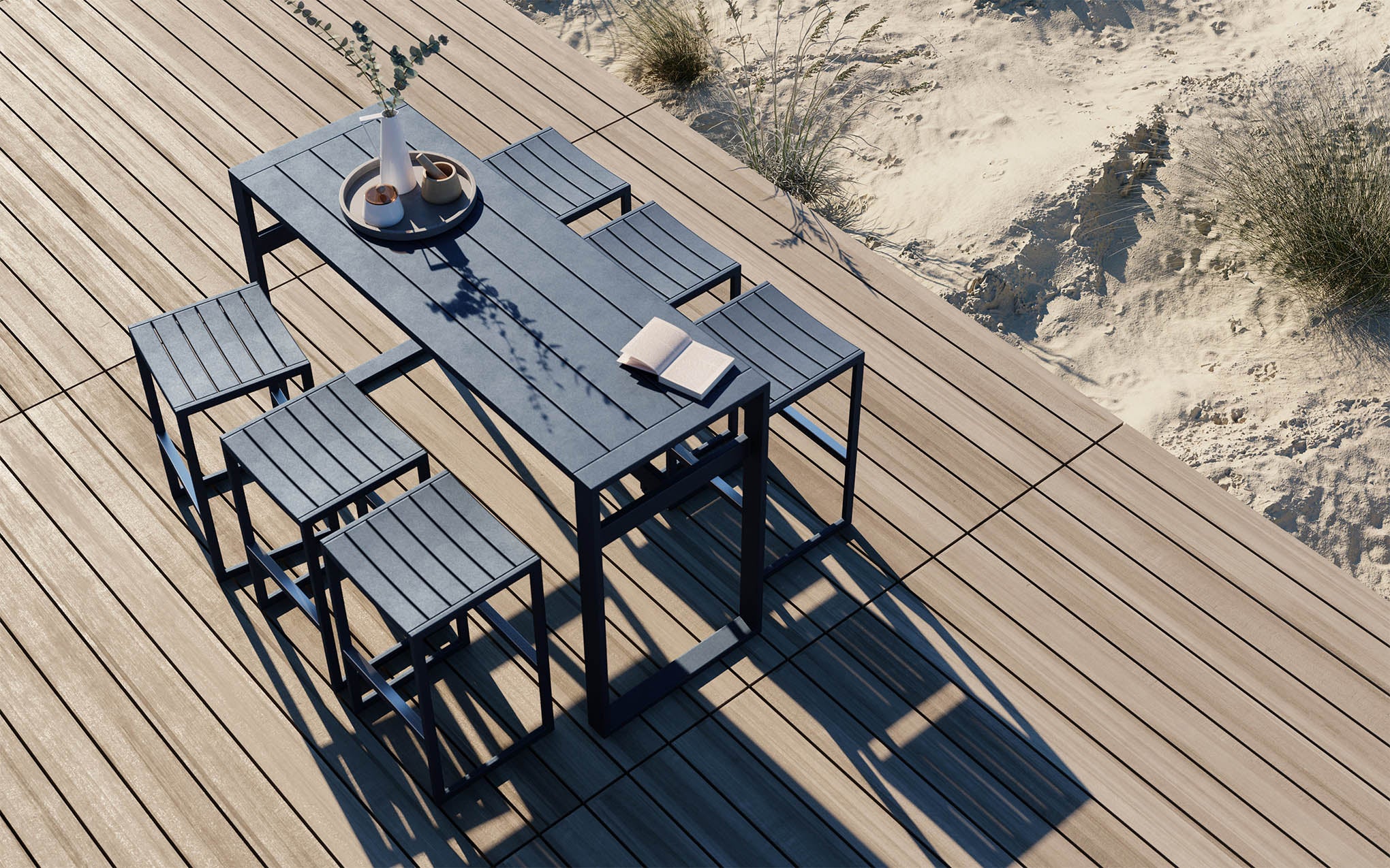 Eos outdoor backless bar stool