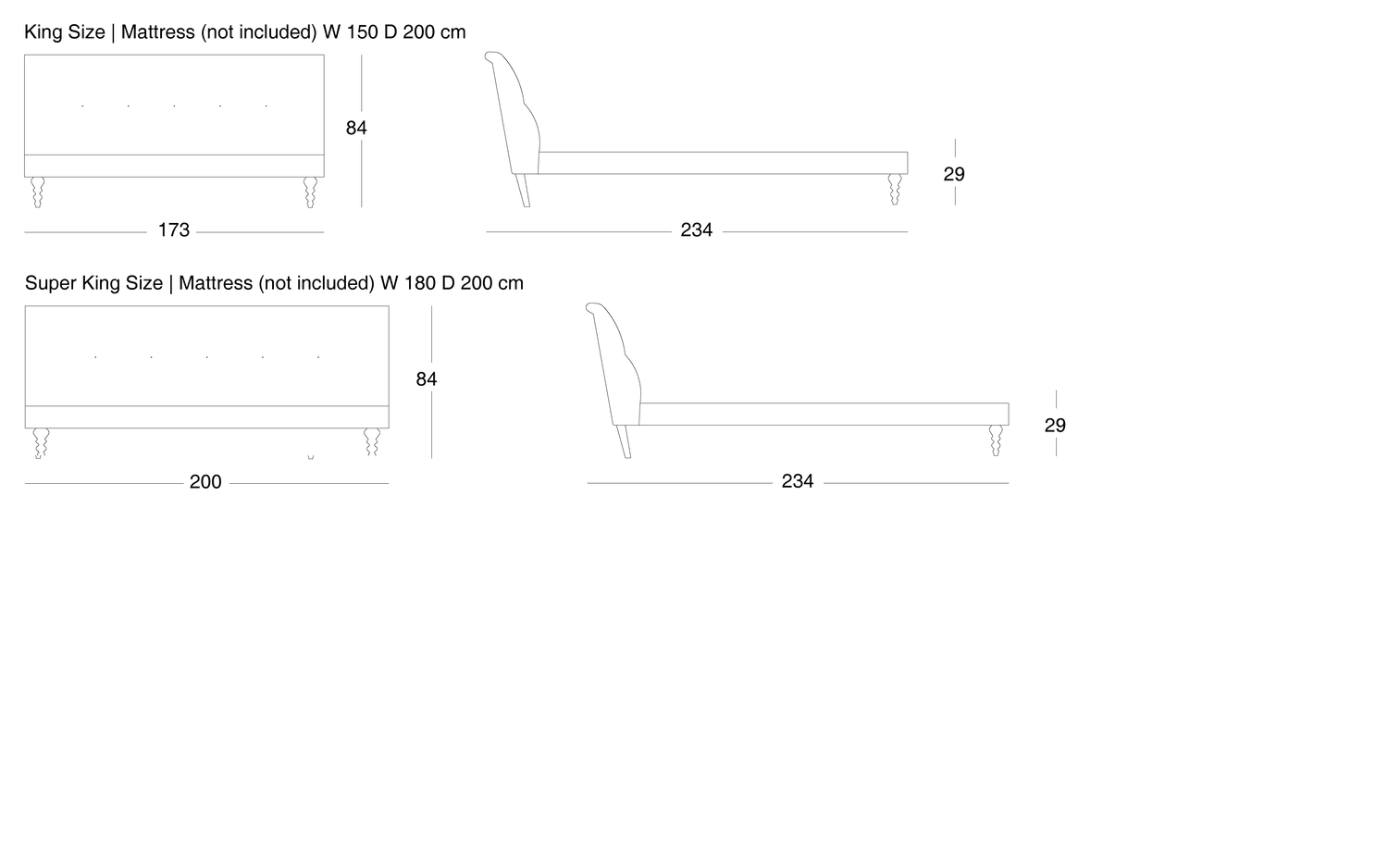 Oscar bed - UK king size