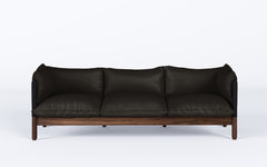 Tepee three seat sofa - walnut, black sling