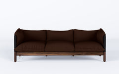 Tepee three seat sofa - walnut, black sling
