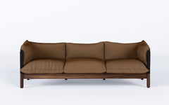Tepee three seat sofa - walnut, black sling