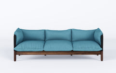 Tepee three seat sofa - walnut, black sling