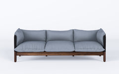 Tepee three seat sofa - walnut, black sling