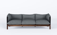 Tepee three seat sofa - walnut, black sling
