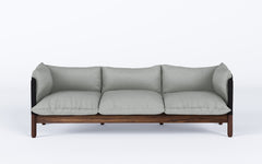 Tepee three seat sofa - walnut, black sling