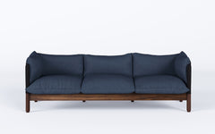 Tepee three seat sofa - walnut, black sling