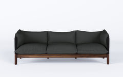 Tepee three seat sofa - walnut, black sling