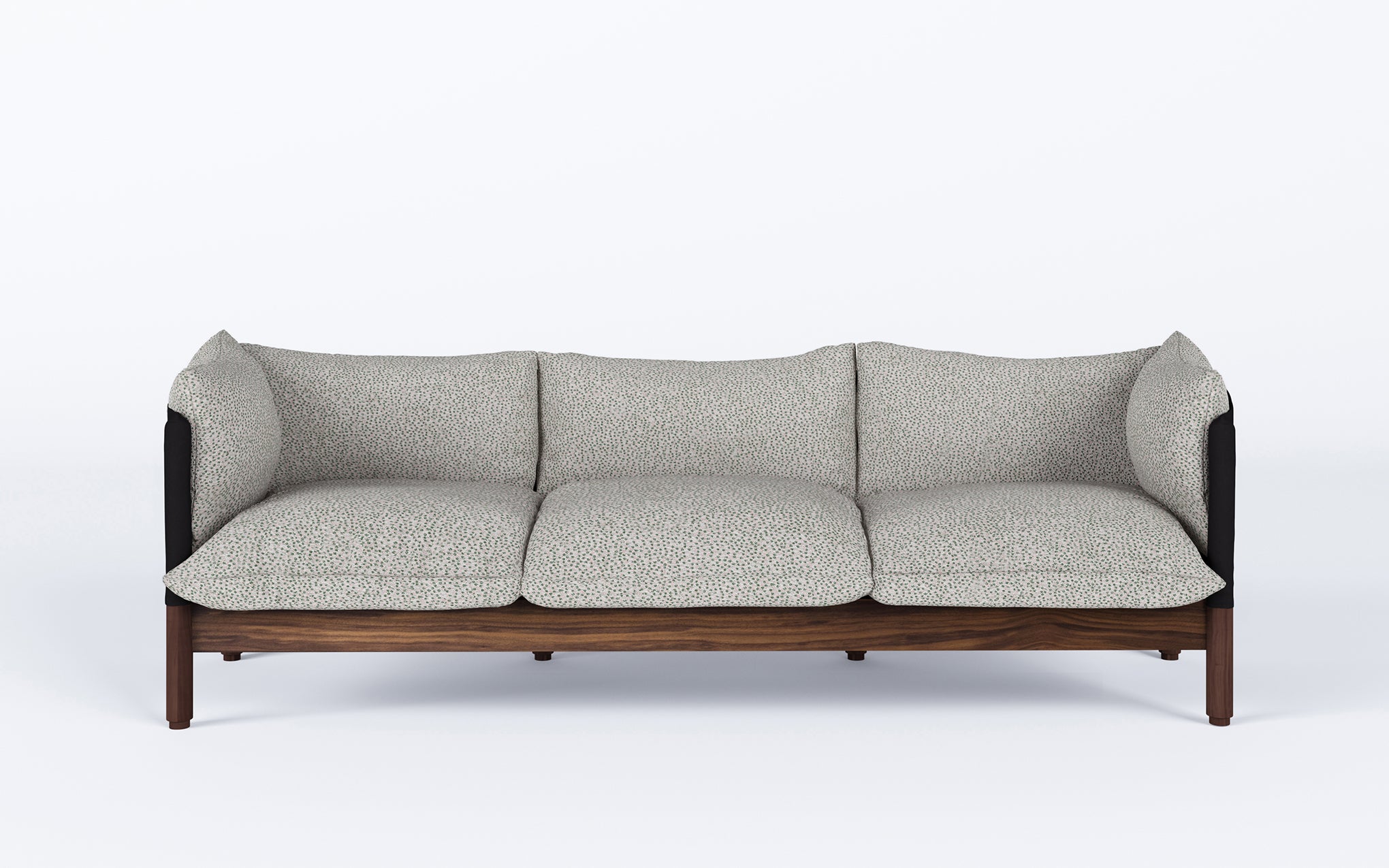 Tepee three seat sofa - walnut, black sling