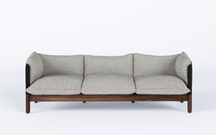 Tepee three seat sofa - walnut, black sling