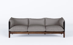 Tepee three seat sofa - walnut, black sling