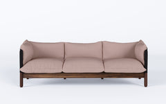 Tepee three seat sofa - walnut, black sling