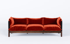 Tepee three seat sofa - walnut, black sling