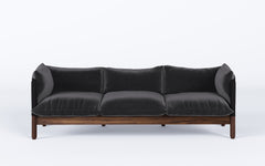 Tepee three seat sofa - walnut, black sling