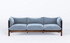 Tepee three seat sofa - walnut, black sling