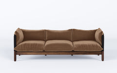 Tepee three seat sofa - walnut, black sling