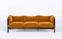 Tepee three seat sofa - walnut, black sling