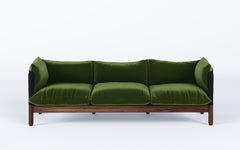 Tepee three seat sofa - walnut, black sling