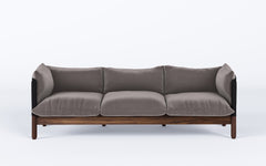 Tepee three seat sofa - walnut, black sling