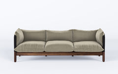 Tepee three seat sofa - walnut, black sling