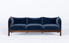 Tepee three seat sofa - walnut, black sling