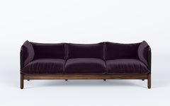 Tepee three seat sofa - walnut, black sling