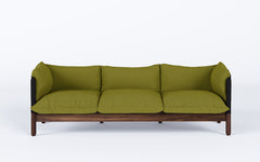 Tepee three seat sofa - walnut, black sling