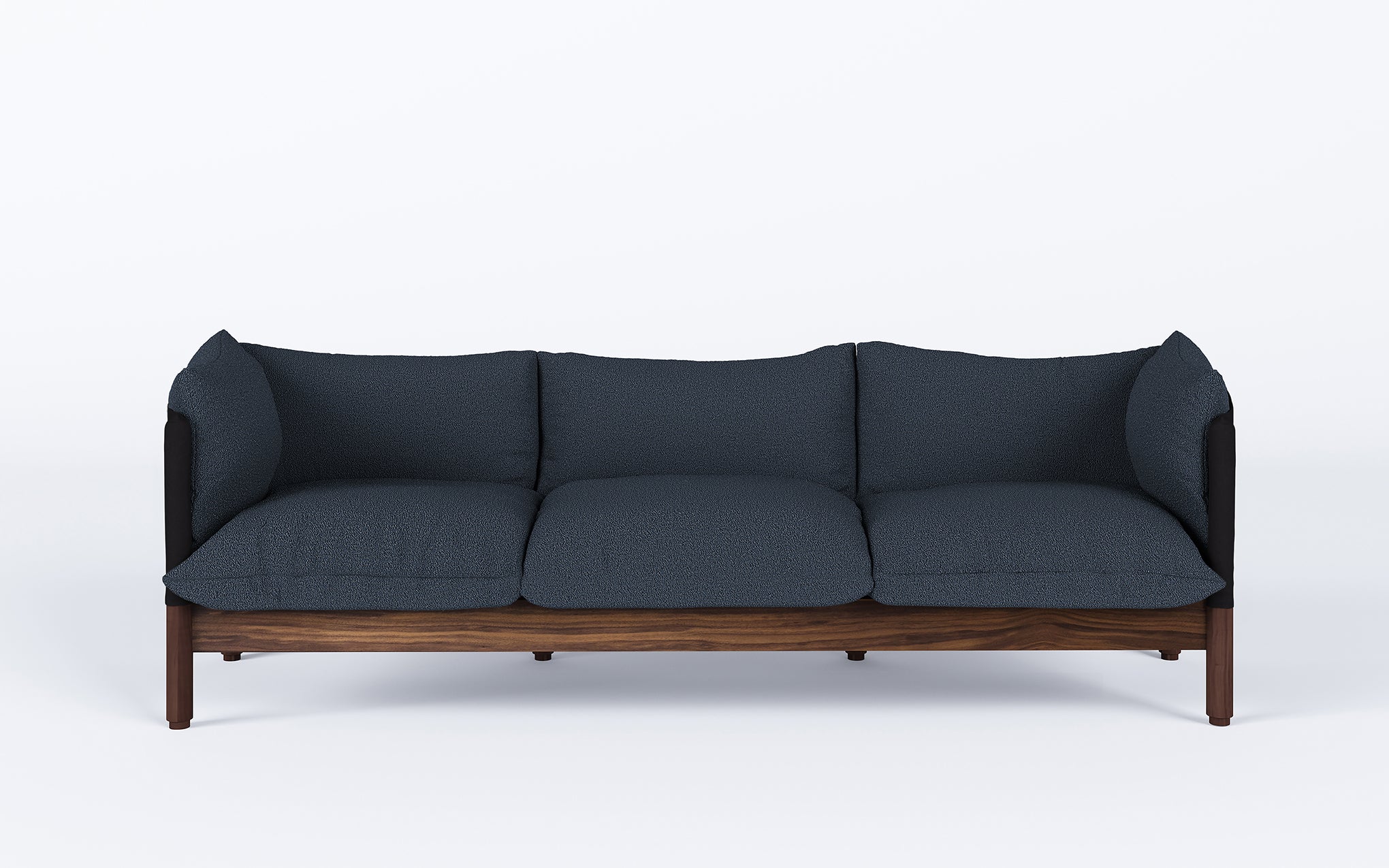 Tepee three seat sofa - walnut, black sling