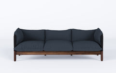 Tepee three seat sofa - walnut, black sling