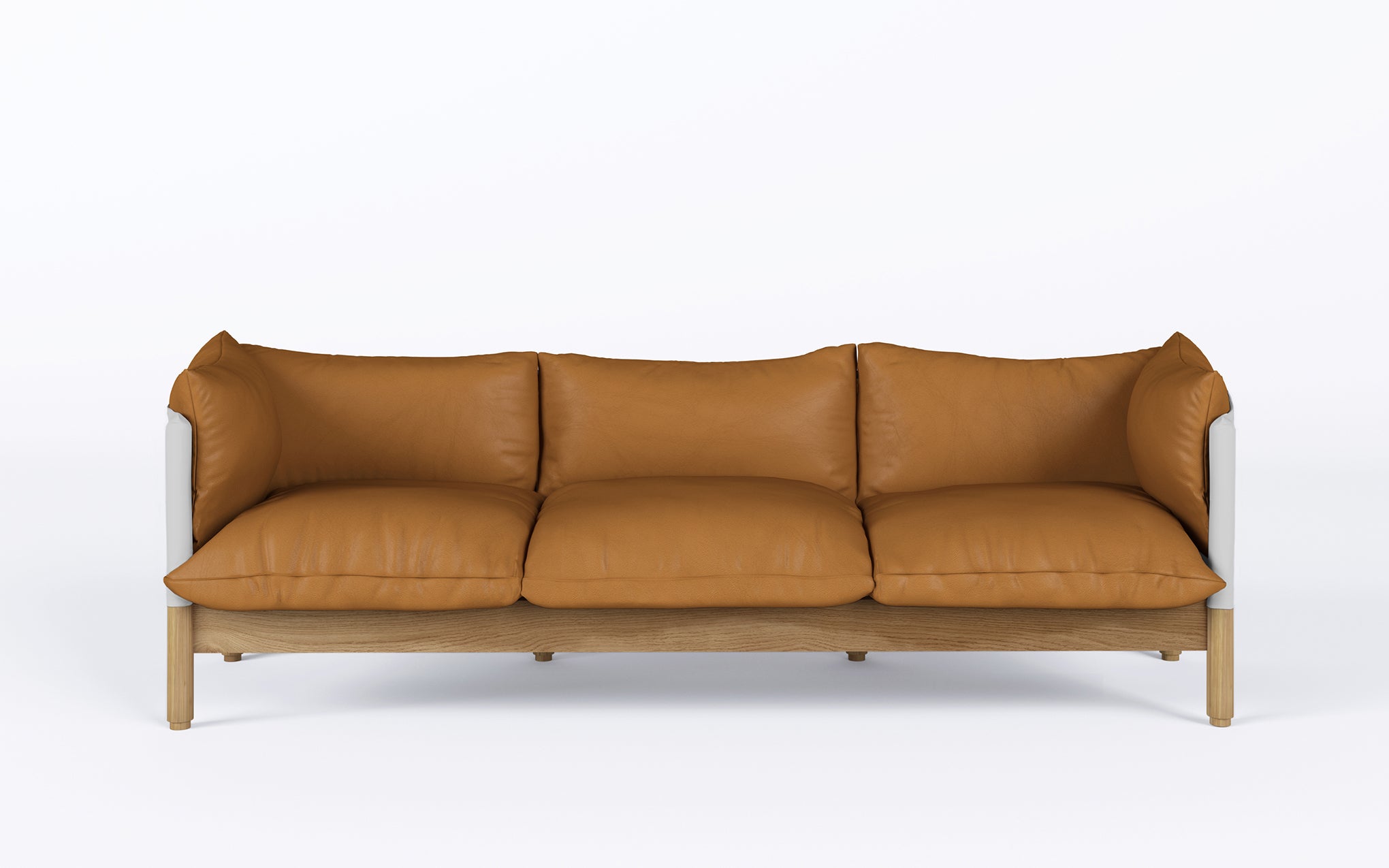 Tepee three seat sofa - oak, white sling