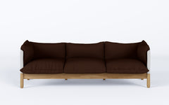 Tepee three seat sofa - oak, white sling