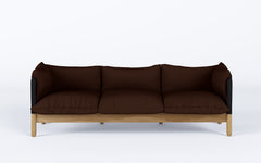 Tepee three seat sofa - oak, black sling