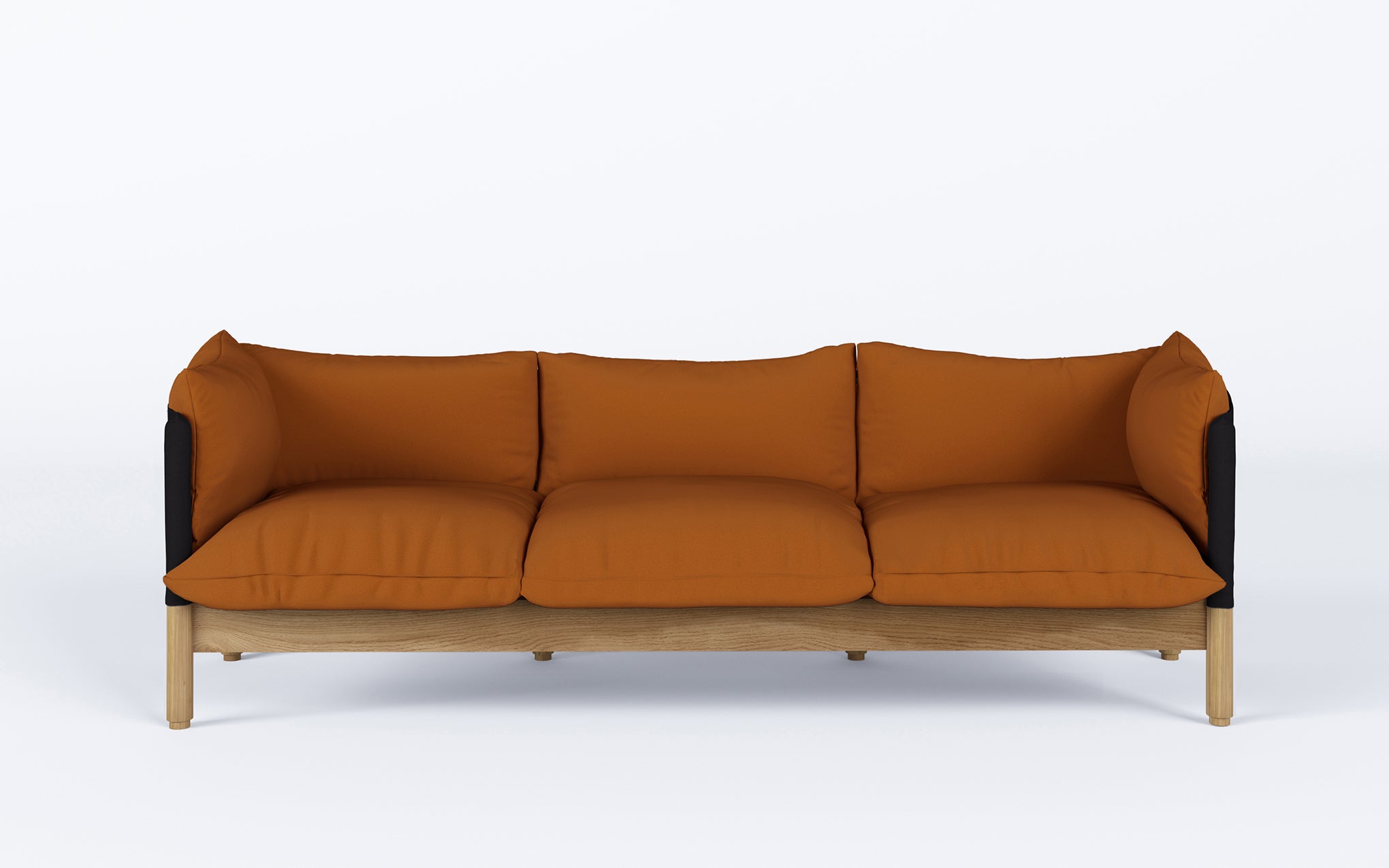 Tepee three seat sofa - oak, black sling