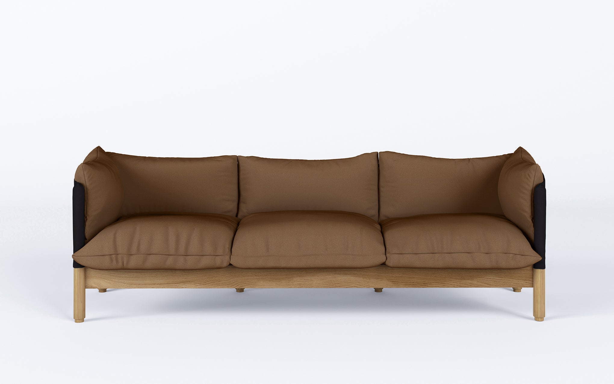 Tepee three seat sofa - oak, black sling