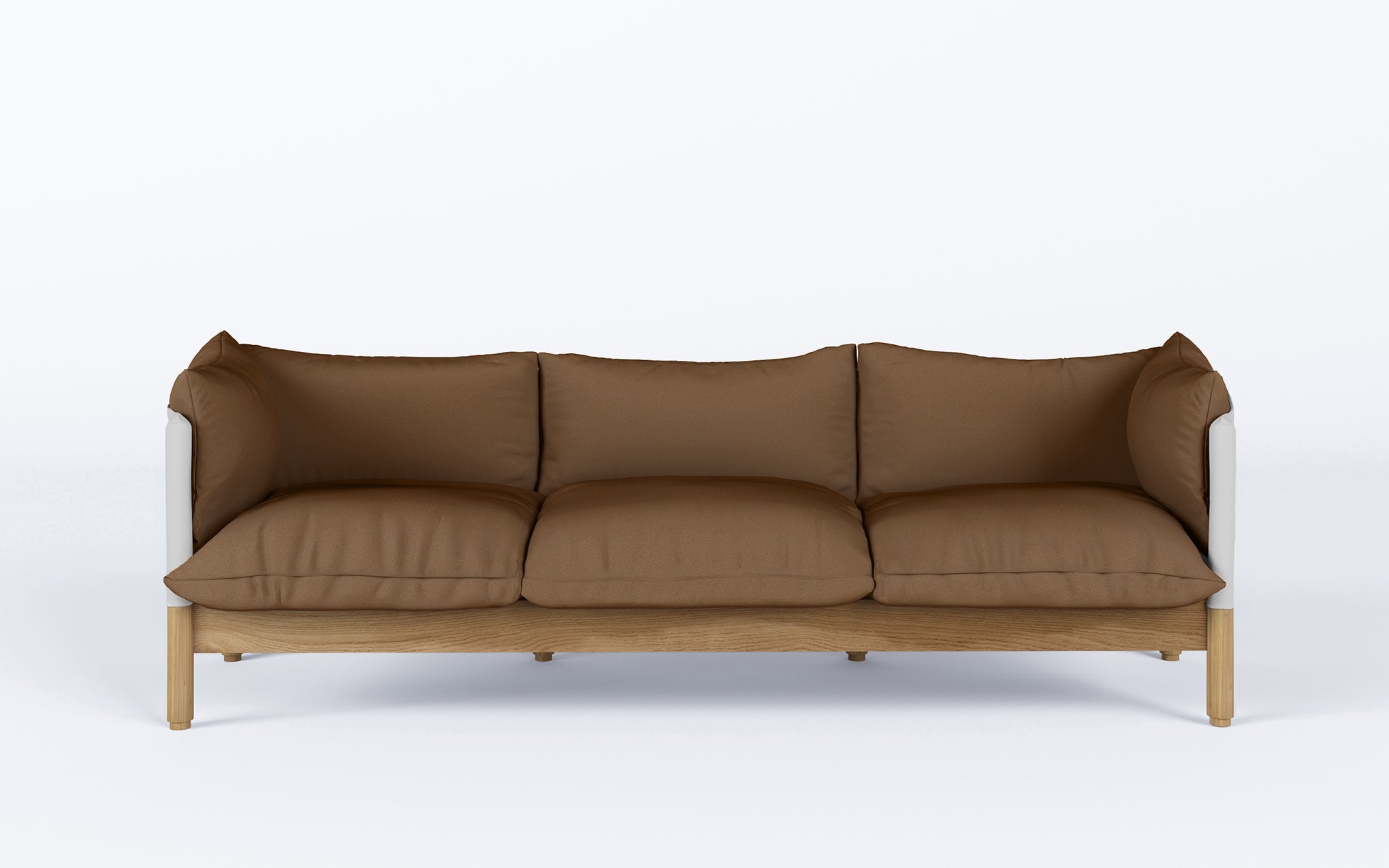 Tepee three seat sofa - oak, white sling by Lucy Kurrein for SCP