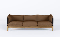 Tepee three seat sofa - oak, black sling