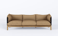Tepee three seat sofa - oak, black sling