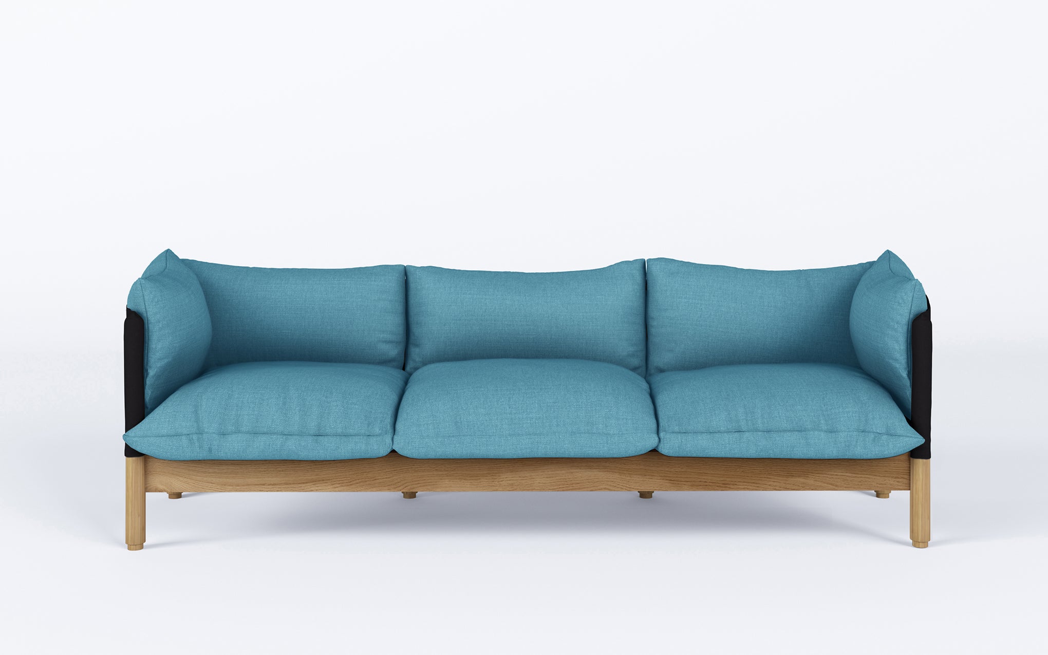 Tepee three seat sofa - oak, black sling