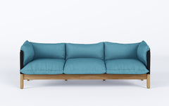 Tepee three seat sofa - oak, black sling