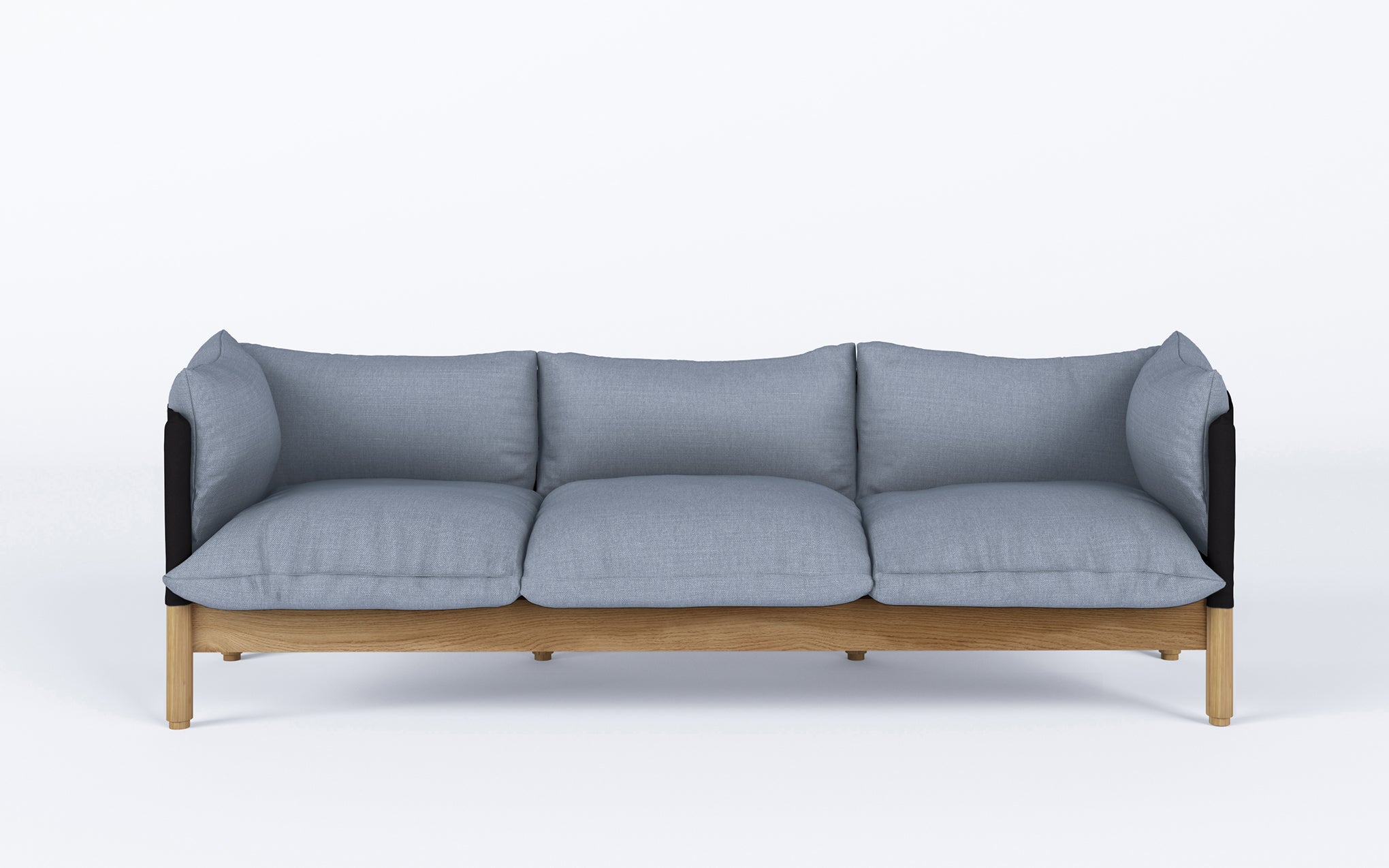 Tepee three seat sofa - oak, black sling